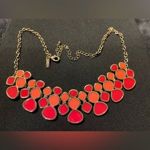 Cookie Lee Red & Orange Statement Necklace